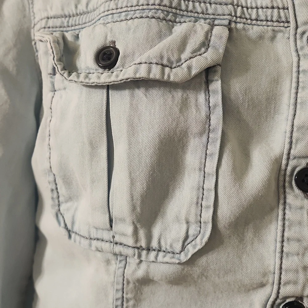 Guess Light Wash Denim Button Up Shirt - Picture 5 of 10